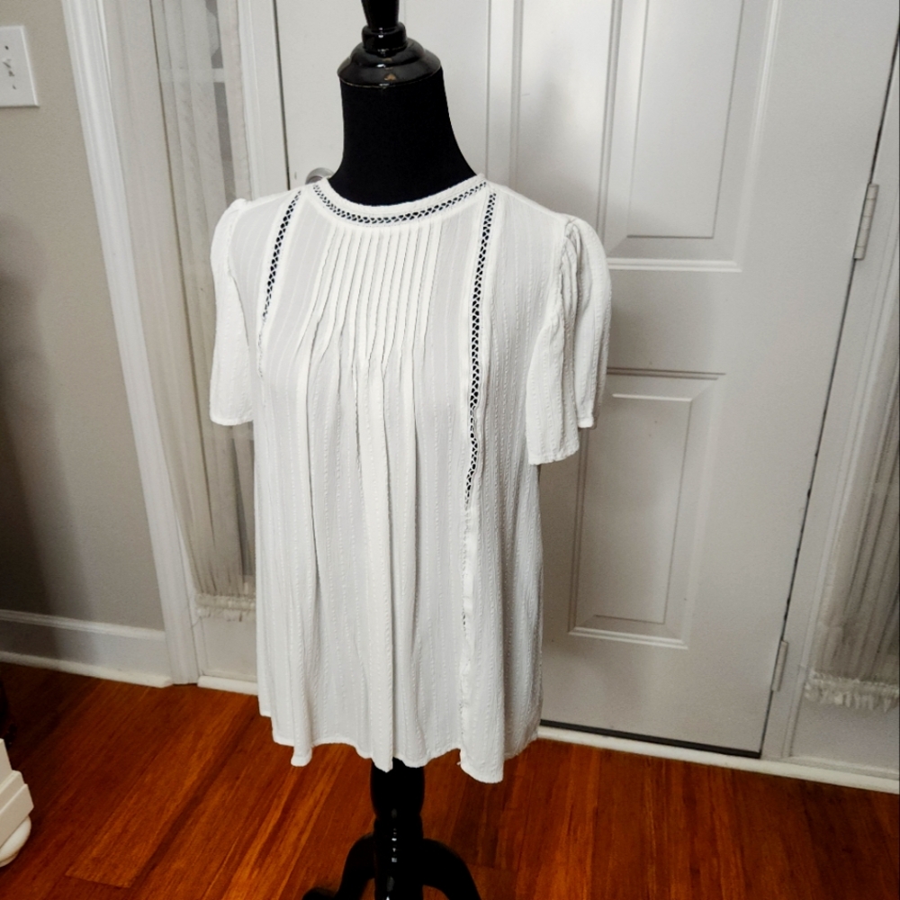Knox Rose White Flutter Sleeve Size XS
